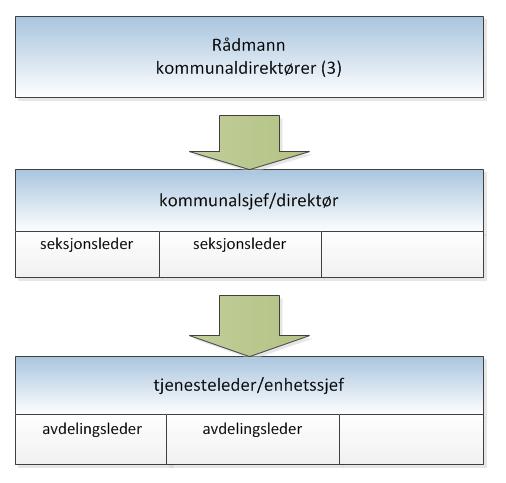 Bærum kommune modell Rådmann Stab sjef Kommuneadvokat Kommunikasjonssjef Direktør velferdstjenester Direktør organisasjon