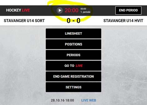 Sette kampklokke U15 Sørvest spiller 3 perioder, 15 min.