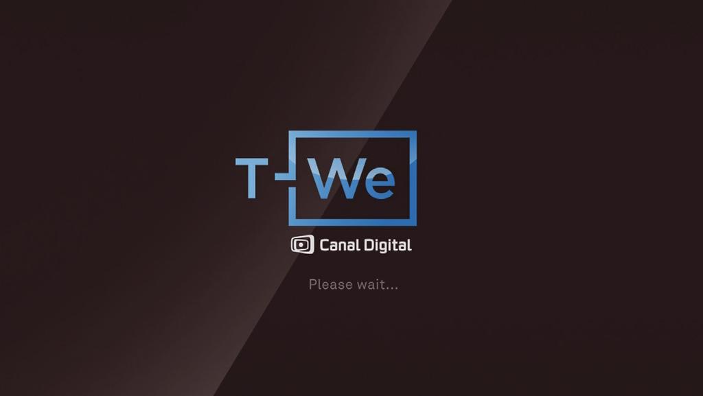 T-We Box (5743): Første oppstart Sett inn programkort Velkomstbilde Koble til fjernkontrollen Automatisk installasjon Når du har koblet boksen til TV-en setter du programkortet inn i kortleseren som
