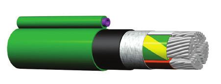 Del 2 TFXP-O 1 kv med fiberrør (8-tall) Bruksområde: - Inn til bolig og i distribusjonsnett hvor det er ønskelig med en kombina sjon av kraft og mulighet for blåsing av fiber - Tillatt bruk i jord