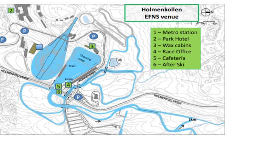 Løypekart Høydeprofil Holmenkollen 3,3 km: