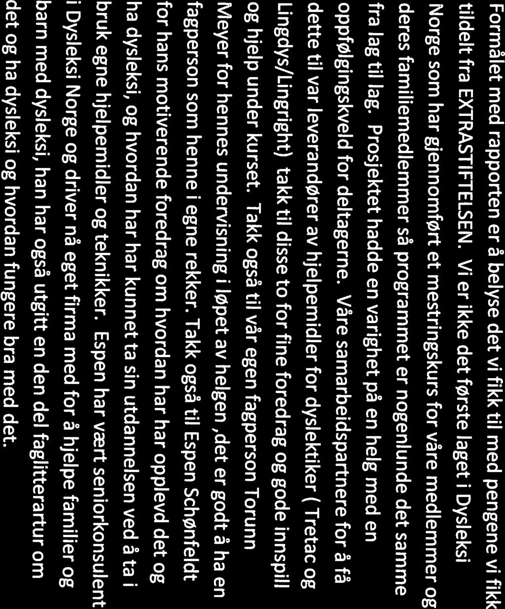 DYSLEKSI HEDAMRK OG OPPLAND regnskapet.) deltagerne og bruk av egne midler (dette kommer frem av helga.