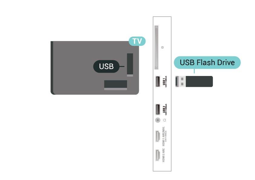 2 - Slå på USB-harddisken og fjernsynet. 3 - Velg Opptak hvis du vil pause TV og opptak. Ellers velger du Apper for å lagre apper. Følg instruksjonene på skjermen.