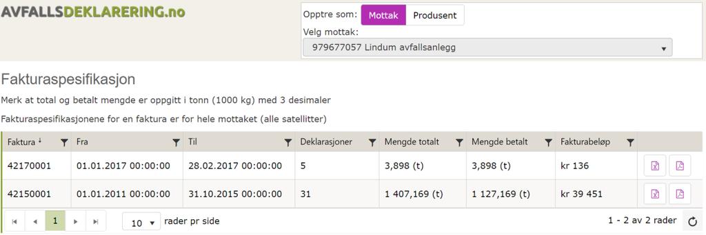 PDF-formatet viser fakturaen med vedlegg, slik det ville sett ut på en papirutskrift. PDF-filen kan skrives ut. 8.