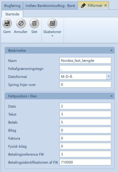 Feltposisjoner i filen. Rekkefølgen av felt i filen med i bankkontoutdraget 1. 2. 3. 4. 5. 6. 7. 8.