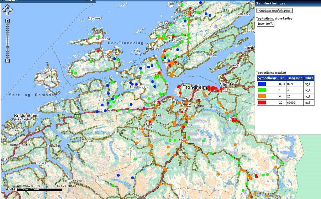 Visning av registreringer av kalsium i