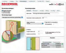 Det er forhåndsberegnet over 30 ulike tak-, vegg- og gulvkonstruksjoner som det
