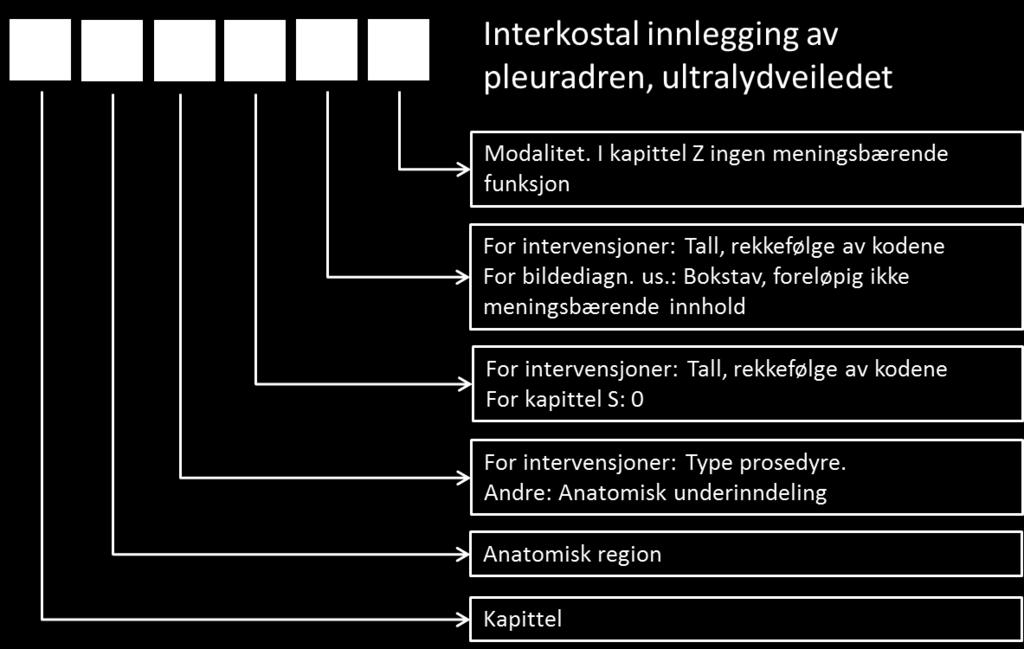 MR-angiografi (MRANG) T: Nukleærmedisinske terapeutiske prosedyrer (NTP) X: Ikke nærmere angitt (INA) NCRP i revidert form består av 4 hoveddeler: 1.