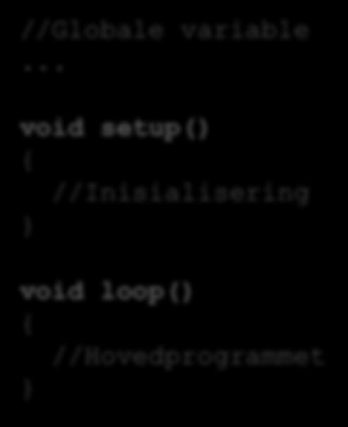 Generell Programstruktur: //Globale variable.