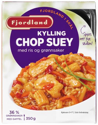 1 beger = 1 måltid Kylling Chop Suey 322 kcal per skål 92 kcal 15 g karbohydrat hvorav 6,7 g