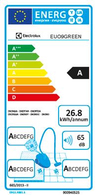 filter Laget av 55% resirkulert plast Kun 58 db(a) Ergonomisk håndtak Nytt FlowMotion