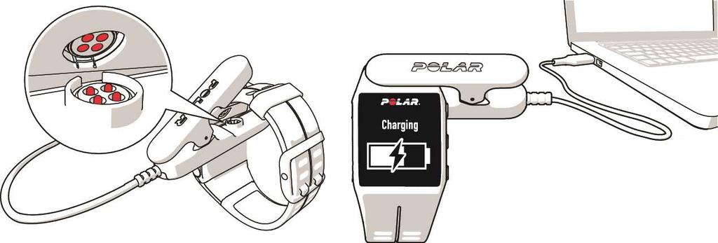 en USB-strømadapter (følger ikke med i produktsettet) ved lading via et vegguttak. Hvis du bruker en AC-adapter, må du kontrollere at adapteren er merket med "effekt 5V DC 0,5A - 2A maks".