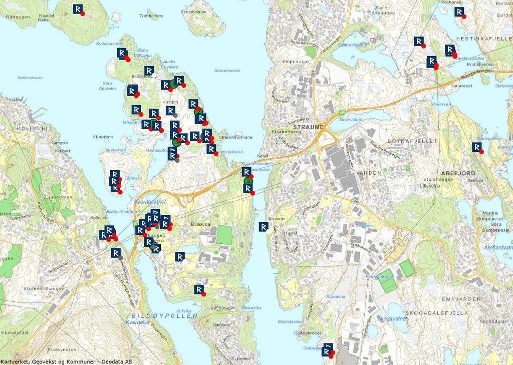 6. Tidlegare registreringar og funn i området Figur 7 Oversiktskart over tidlegare registrerte kulturminner i nærleiken til planområdet.