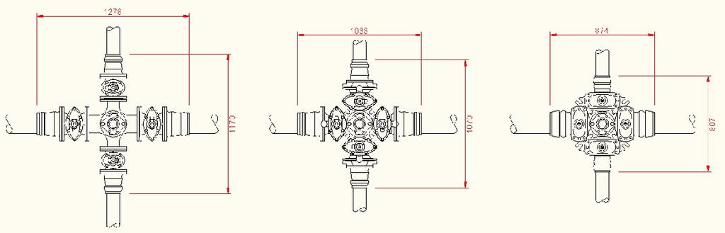 FLENSEKRYSS, VENTILER OG FLENSEMUFFER BYGGELENGDER DN150: 1278 mm DN100: 1170 mm ANTALL FLENSER DN150: 4 stk DN100: 4 stk VENTILKRYSS OG FLENSEMUFFER BYGGELENGDER DN150: 1038