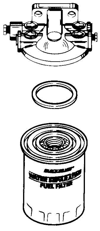 Vedlikehold a b c 6527 a - Sokkel for drivstoffilter b - Tetningsring c - Drivstoffilter 7. Åpne drivstoffventilen (utstyrsavhengig). 8. Tilfør kjølevann til motoren. 9. Start motoren.