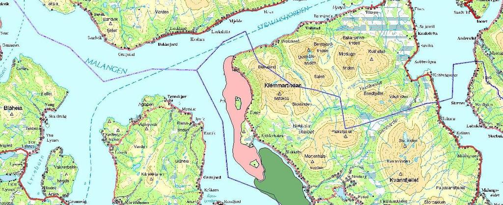 Kystområder, eutrofiering Indre del av Malangen/Nordfjorden består av to terskelbasseng, Stålvikbotn og Nordfjordbotn som begge har redusert