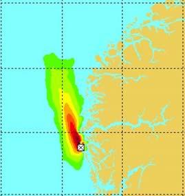 En skade som følge av at olje når land er forventet å bli kortvarig (opp til <1 års restitusjonstid).