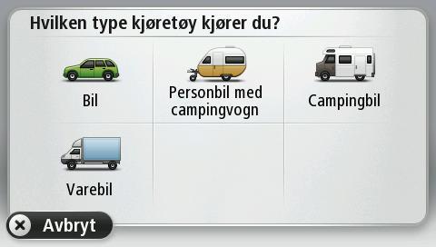 2. Trykk på typen kjøretøy du kjører. Hvis det bare er én eller to elementer på hurtigmenyen, viser et lite ikon i kjørevisningen typen kjøretøy som er valgt.