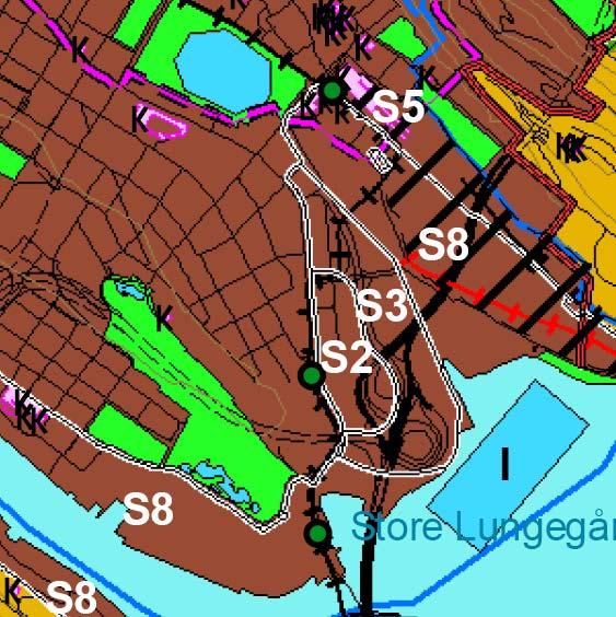 Fra Kommuneplanens arealdel 2.4 Kommunedelplan Sentrum I Kommundelplan Sentrum kan vi lese at planområdet ikke er regulert, men ligger rett ved reguleringsplan for Nygårdstangen.