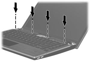 16. Sett på plass tastaturskruene.