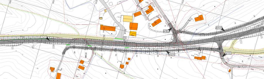 1. Løsning fra forprosjektet og presentert i folkemøte: Fordeler Ulemper Adkomst grunneiere Enklere adkomst for de på nordsiden av framtidig E39.