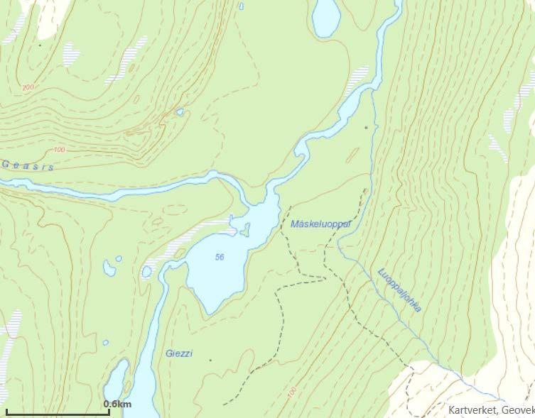 VEDLEGG forslag til forbudssoner for stangfiske Máskejohka med sideelver Máskejohka/Máskeluoppal/Geasis