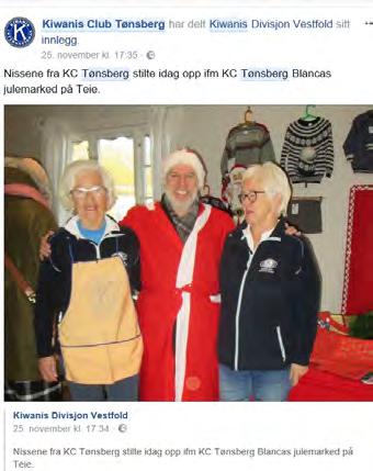 Vi hadde "lånt" julenisser fra Kiwanis Club Tønsberg, som delte ut lapper og geleidet folk inn til oss.