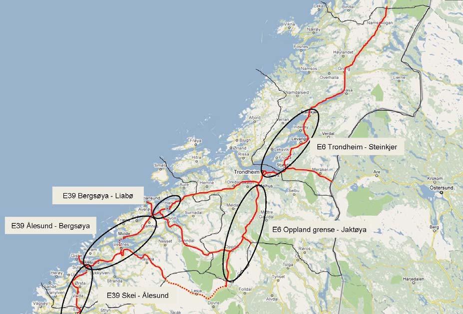 TRANSPORTSTRØMMER OG UDEKKET TRANSPORTBEHOV 35 (57) E39 Lønset Hjelset - Omlegging nord for eks.