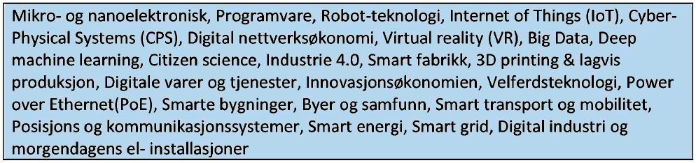 tilbudsstrukturen i elektrofagene.