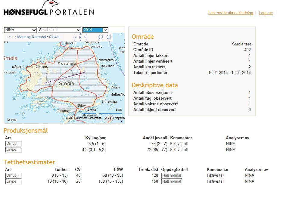 7. Se på rapporter Dette elementet er tilgjengelig for områdeansvarlig og regionansvarlige, og skal gi områdeansvarlige en oversikt over gjennomført taksering innenfor sitt område, samt eventuelt de