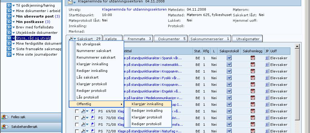 Figur 1 Etter at offentlig innkalling er klargjort kommer nedenstående dialogboks opp: Klikk på Lukke-knappen Velg deretter Offentlig og Rediger