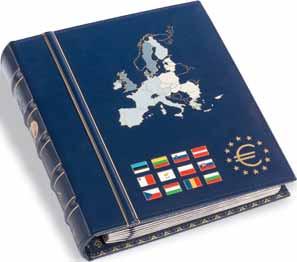 Hvert bind inneholder: 6 VISTA myntblad laget av solid kartong inkludert robust og hard PVC (komplett for 12 Eurosone-land to pr. side).