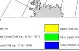 Generelt er den sydligste (og største) utbredelsen av sjøis i mars og april måned, men utbredelse og tetthett viser