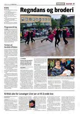 Vedlegg 57 Regndans og broderi Trønder-Avisa. Publisert på trykk 13.07.2012. Sigrun Bakken. - sigrun@t-a.no. Seksjon: General. Side: 17. Del: 1.