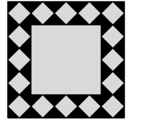 fors. favorittoppgaver B18-2016 Rektangelet ABCD har omkrets 30 cm. Tre mindre rektangler er plassert slik at midtpunktet i hvert av rektanglene er i punktene A, C og D (se figuren).