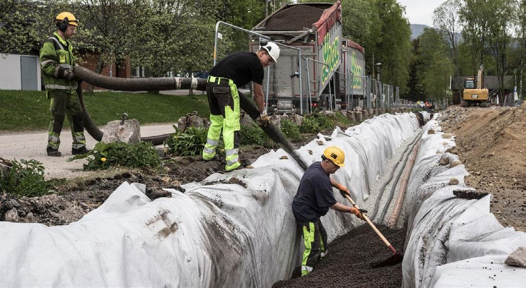 Vedrørende bruk av fiberduk/separasjonsduk anbefales en duk med gode filteregenskaper ref. NS 3420 kap. I4.