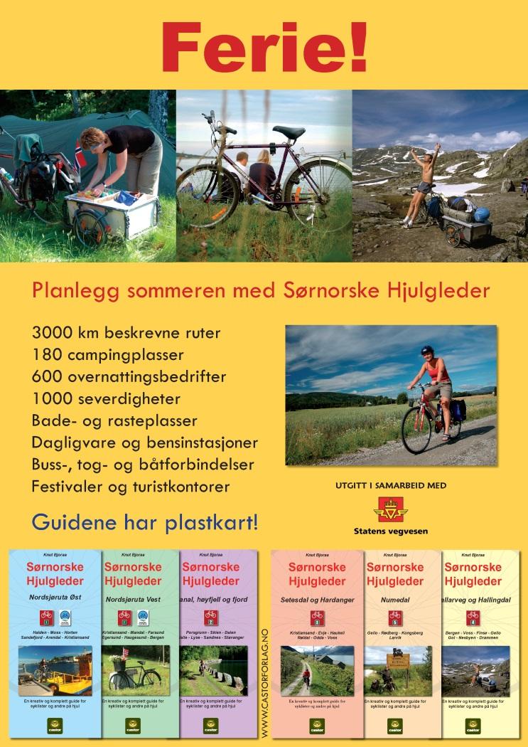 Nasjonale sykkelruter Ruter i Agder, Telemark, Vestfold og Buskerud Rute 1, Kystruta Lier-Horten-Kristiansand - Egersund Rute 2, Kanalruta Ulefoss-Dalen-Setesdal