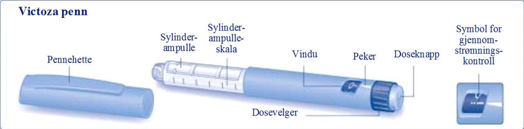 BRUKSANVISNING FOR VICTOZA PENN Les nøye gjennom disse instruksjonene før du tar i bruk din penn.