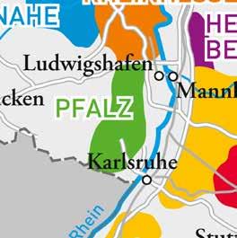 PFALZ Pfalz er Tyskland største region i areal, og er i følge mange den mest spennende vinregionen i moderne tid. Pfalz ligger helt i vest på grensen til Frankrike og Alsace.