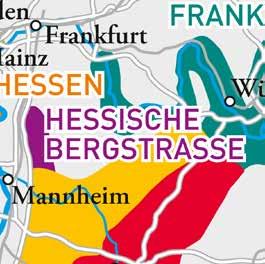 HESSISCHE BERGSTRASSE Er en liten region mitt imellom Franken i øst og Rheinhessen i vest. Klima er kontinentalt med varme somre og kalde vintre, med rikelig med solskinn og tilstrekkelig med nedbør.
