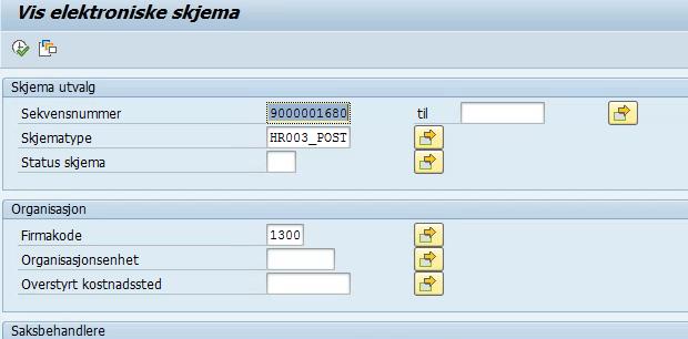 Fagbruker Når skjema (fra yhr_hurtigreg) splittes opp