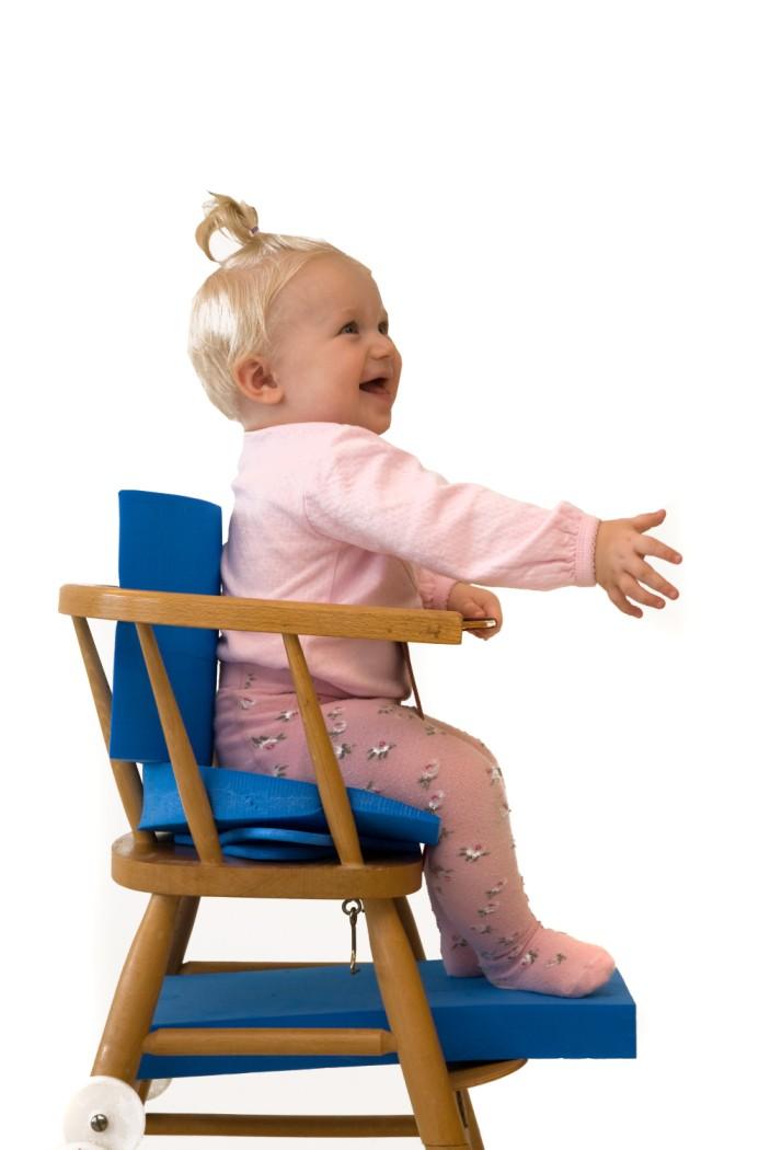 Kort skråpute er ment brukt i barnestoler, men passer og utmerket for å få spissere vinkel. Du må prøve deg frem med hvert barn.