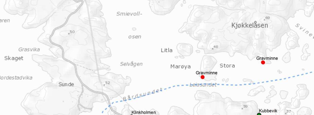20 Røysene fordeler seg i heile Sunnhordland, men det er tettast konsentrasjonar i midte fjordstrøk langs kysten av Sveio, Bømlo, Stord, Kvinnherad og Tysnes.