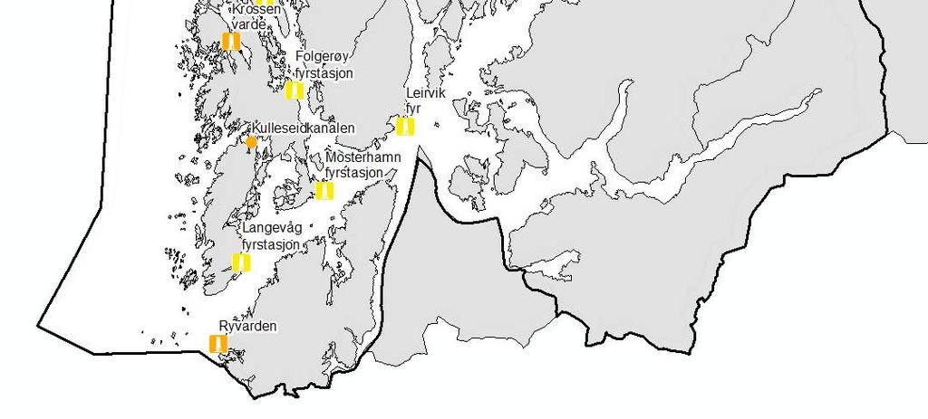 Kartet viser kulturhistoriske fyr i Sunnhordland. Økshammaren og Slåtterøy er vedtaksfreda. 6.7 Kolerakyrkjegardar På midten av 1800-talet var det utbrot av kolera fleire stader i Europa.