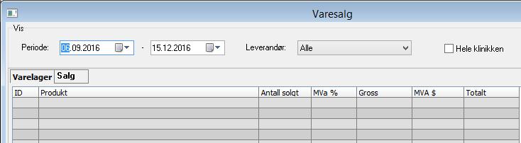 MVA I VARESALG-RAPPORTER I VARESALG OVERSIKTEN VISTE INGEN MVA I denne versjonen vil man kunne se mva også i Varesalg