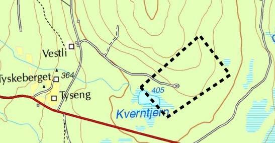 2 Hyttefelt på Vestre Tyskeberget Gnr/bnr 5/1 Dagens formål: LNF Foreslått formål: Fritidsbebyggelse Arealstørrelse: Ca.