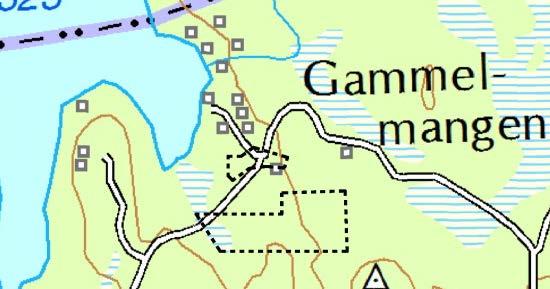 5 Hytteområde øst for Åsnesmangen. Gnr/bnr 172/9 og 133/1 Dagens formål: LNF Foreslått formål: Fritidsbebyggelse Arealstørrelse: Ca.