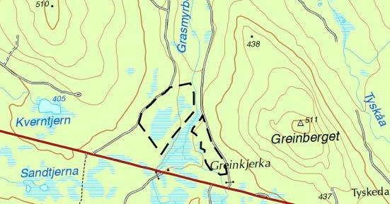 8 Hyttefelt i Tyskeberget/Grenberget. Gnr/bnr 5/14 Dagens formål: LNF Foreslått formål: Fritidsbebyggelse Arealstørrelse: Ca. 40 daa Forslagsstiller: Gunnar A.