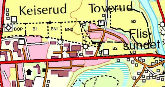 22 Nye byggeområder nordøst i Flisa sentrum. Gnr/bnr 98/4, 98/69, 95/224, 96/14 og 99/1.