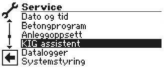 KIG-ASSISTENT Styringen er utstyrt med en veiviser for igangsetting. Ved første igangsetting fører den deg gjennom de viktigste innstillingene i styringen. I hovedmenyen blinker symbolet «GO».